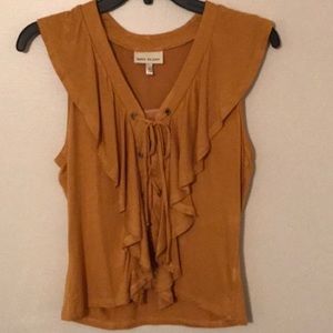 Womens tie front ruffled top